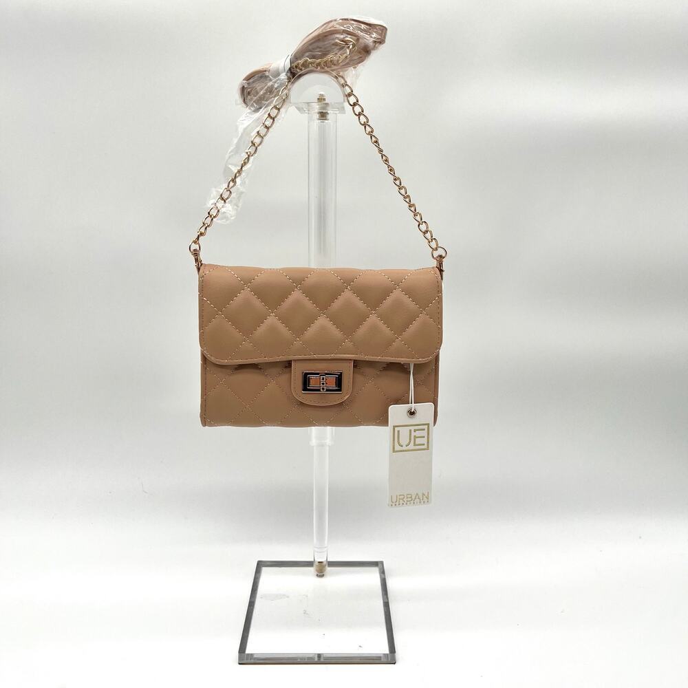 URBAN EXPRESSIONS NWT Quilted Leather Winona Crossbody, Beige